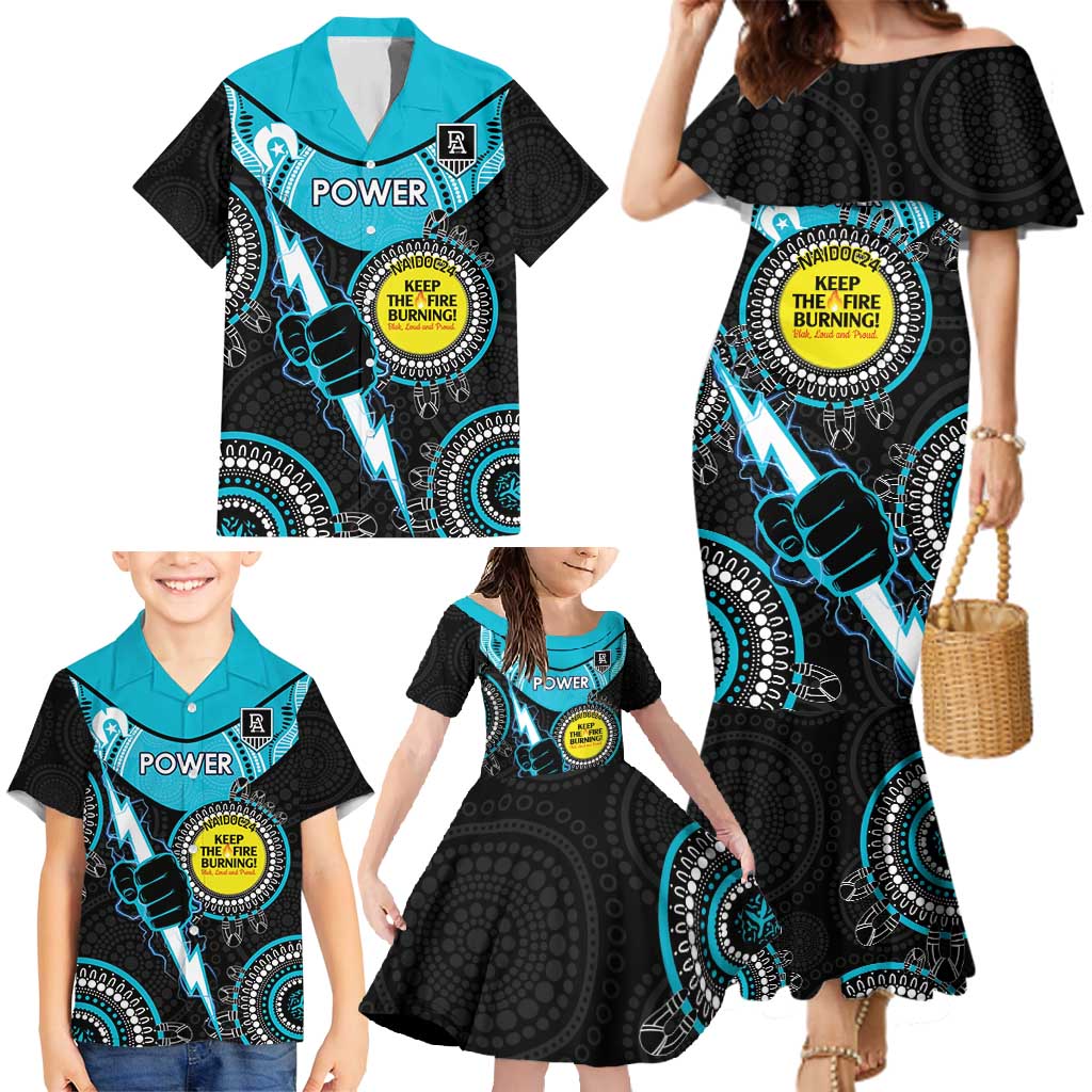 Custom AFL Power NAIDOC Week Family Matching Mermaid Dress and Hawaiian Shirt Keep The Fire Burning Indigenous Art