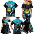 Custom AFL Power NAIDOC Week Family Matching Mermaid Dress and Hawaiian Shirt Keep The Fire Burning Indigenous Art
