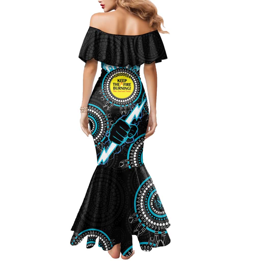 Custom AFL Power NAIDOC Week Family Matching Mermaid Dress and Hawaiian Shirt Keep The Fire Burning Indigenous Art