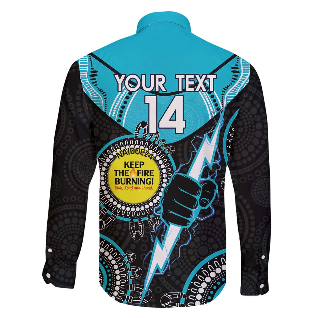 Custom AFL Power NAIDOC Week Family Matching Off Shoulder Short Dress and Hawaiian Shirt Keep The Fire Burning Indigenous Art