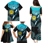 Custom AFL Power NAIDOC Week Family Matching Puletasi and Hawaiian Shirt Keep The Fire Burning Indigenous Art
