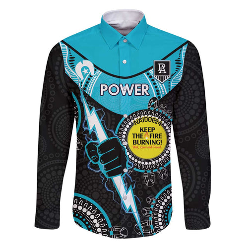 Custom AFL Power NAIDOC Week Family Matching Puletasi and Hawaiian Shirt Keep The Fire Burning Indigenous Art