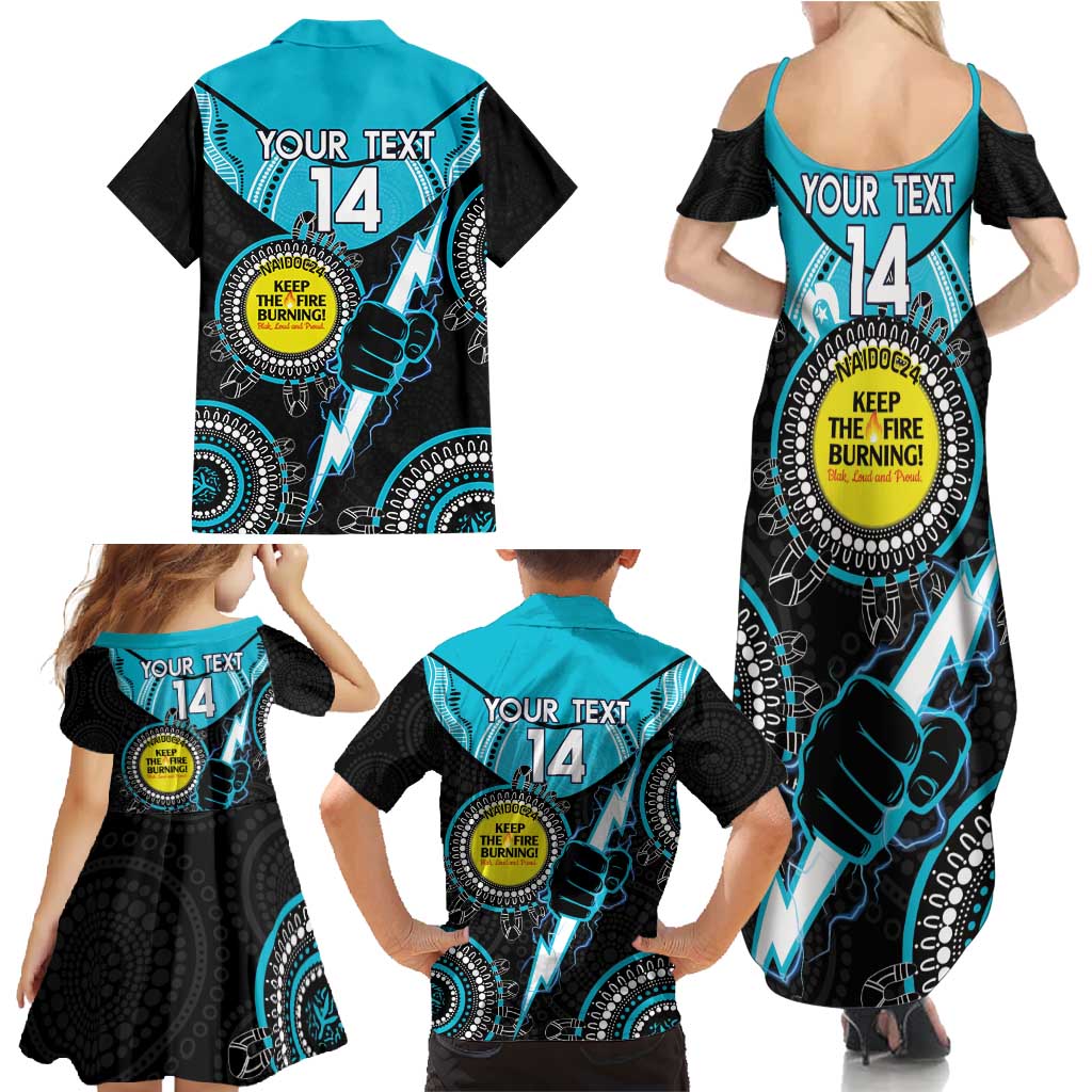 Custom AFL Power NAIDOC Week Family Matching Summer Maxi Dress and Hawaiian Shirt Keep The Fire Burning Indigenous Art