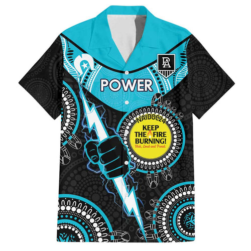 Custom AFL Power NAIDOC Week Family Matching Summer Maxi Dress and Hawaiian Shirt Keep The Fire Burning Indigenous Art