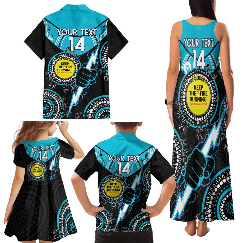 Custom AFL Power NAIDOC Week Family Matching Tank Maxi Dress and Hawaiian Shirt Keep The Fire Burning Indigenous Art