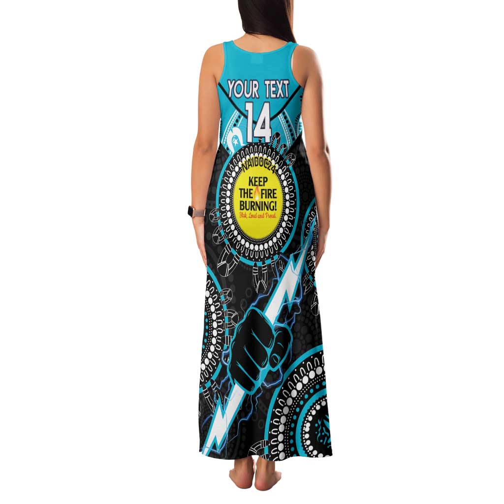 Custom AFL Power NAIDOC Week Family Matching Tank Maxi Dress and Hawaiian Shirt Keep The Fire Burning Indigenous Art