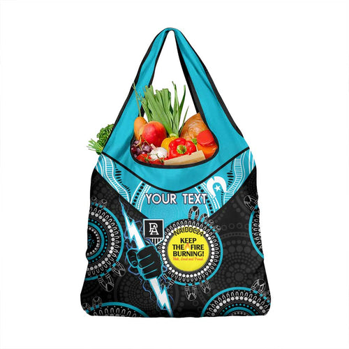 Custom AFL Power NAIDOC Week Grocery Bag Keep The Fire Burning Indigenous Art