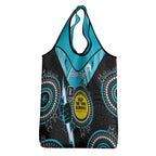 Custom AFL Power NAIDOC Week Grocery Bag Keep The Fire Burning Indigenous Art