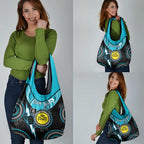 Custom AFL Power NAIDOC Week Grocery Bag Keep The Fire Burning Indigenous Art