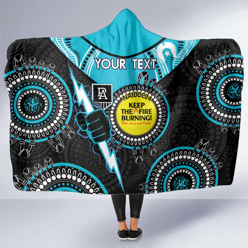 Custom AFL Power NAIDOC Week Hooded Blanket Keep The Fire Burning Indigenous Art