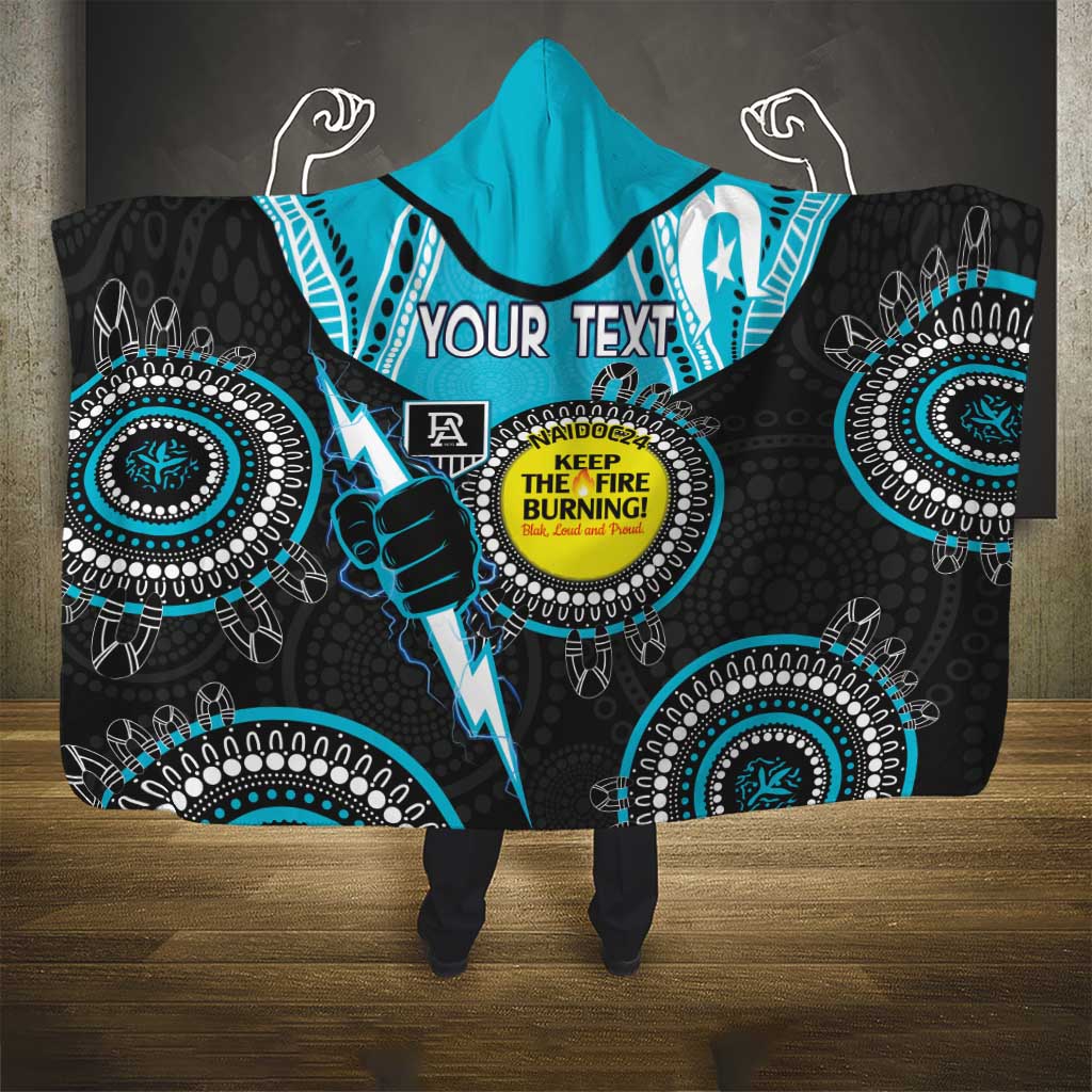 Custom AFL Power NAIDOC Week Hooded Blanket Keep The Fire Burning Indigenous Art