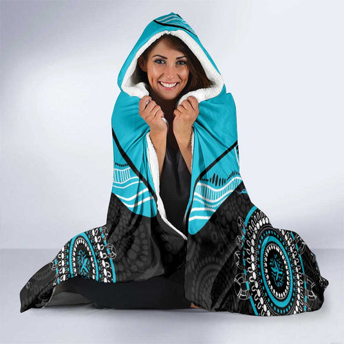 Custom AFL Power NAIDOC Week Hooded Blanket Keep The Fire Burning Indigenous Art