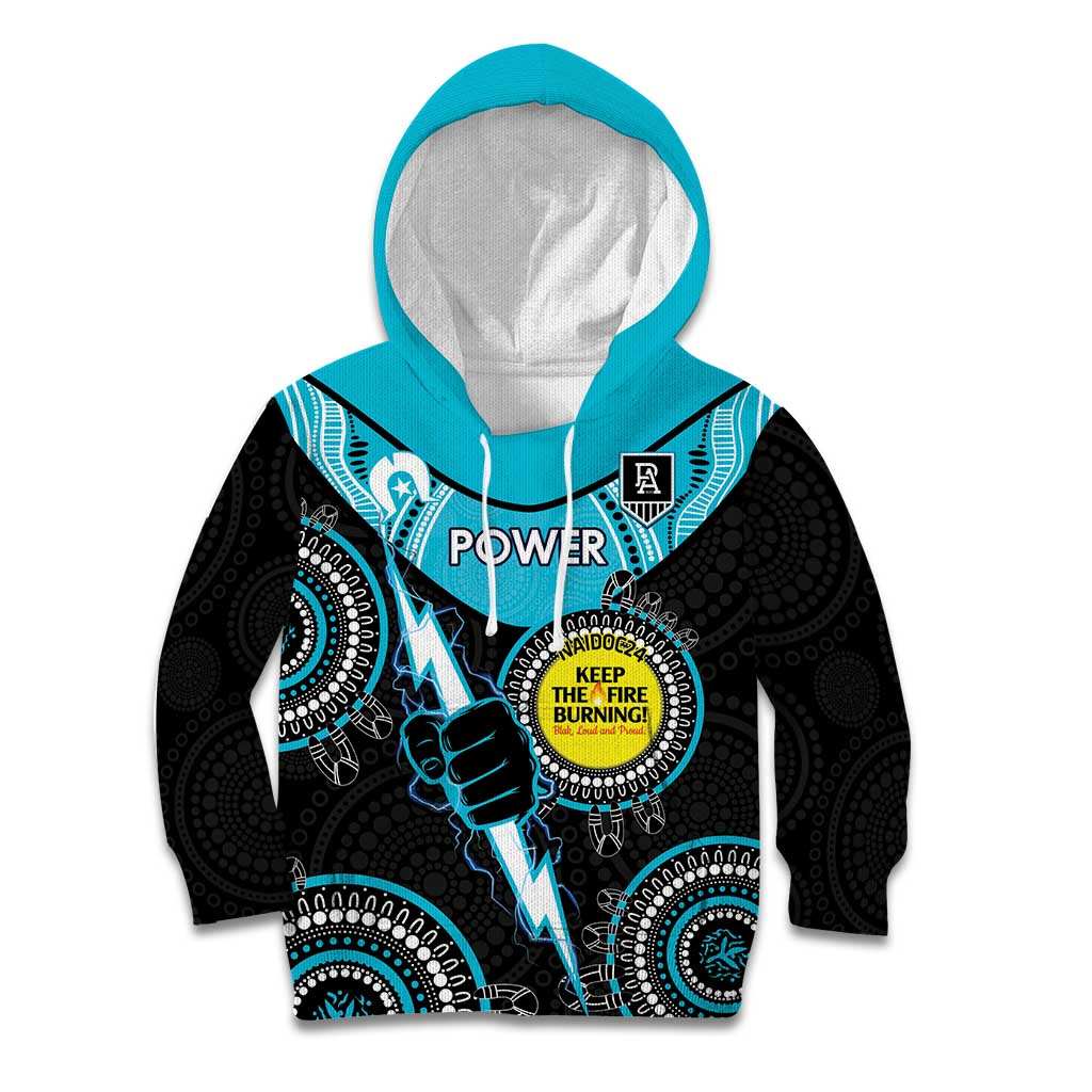 Custom AFL Power NAIDOC Week Kid Hoodie Keep The Fire Burning Indigenous Art
