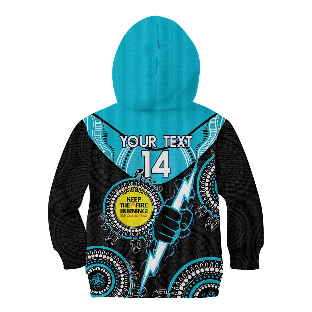 Custom AFL Power NAIDOC Week Kid Hoodie Keep The Fire Burning Indigenous Art