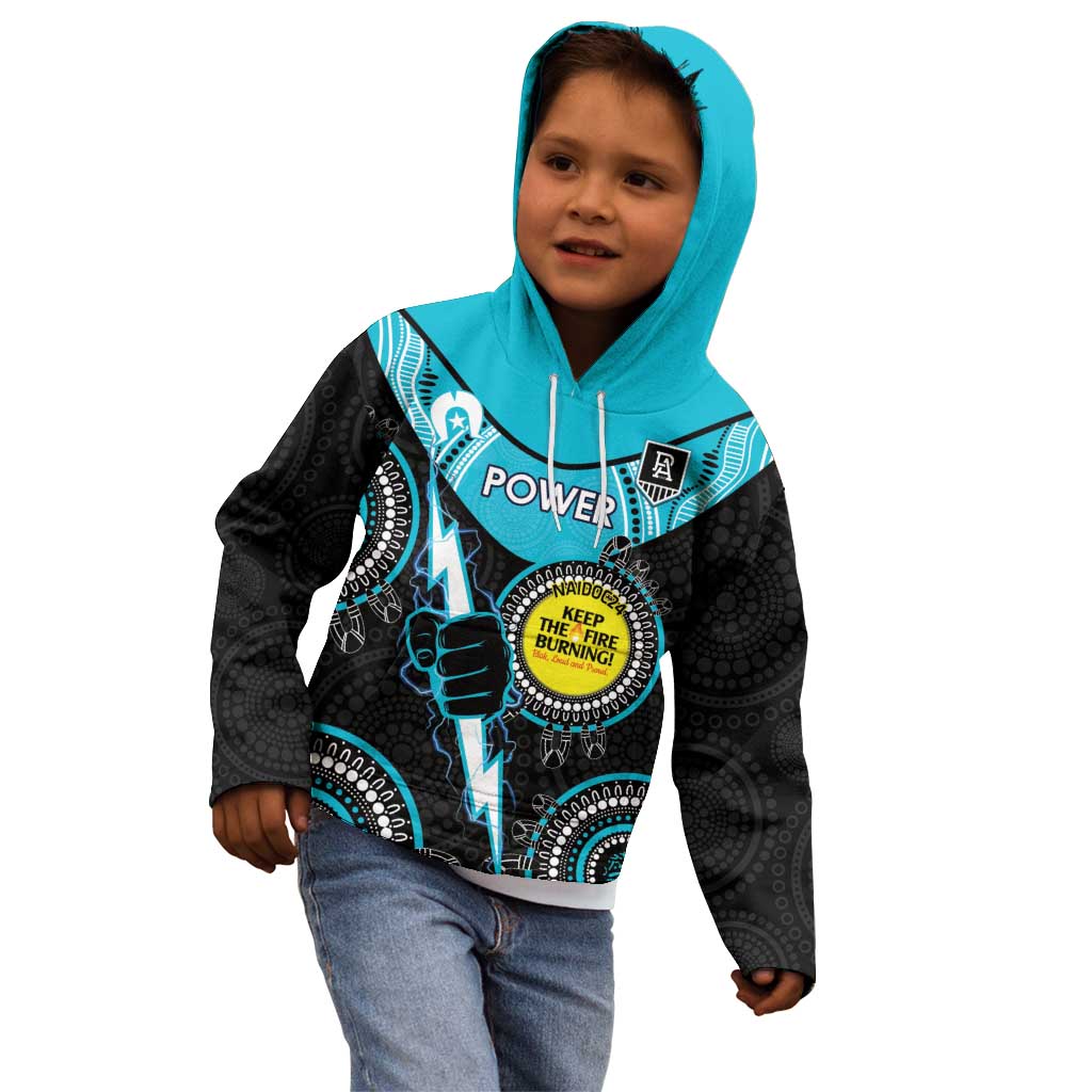 Custom AFL Power NAIDOC Week Kid Hoodie Keep The Fire Burning Indigenous Art