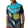 Custom AFL Power NAIDOC Week Kid Polo Shirt Keep The Fire Burning Indigenous Art