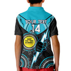 Custom AFL Power NAIDOC Week Kid Polo Shirt Keep The Fire Burning Indigenous Art