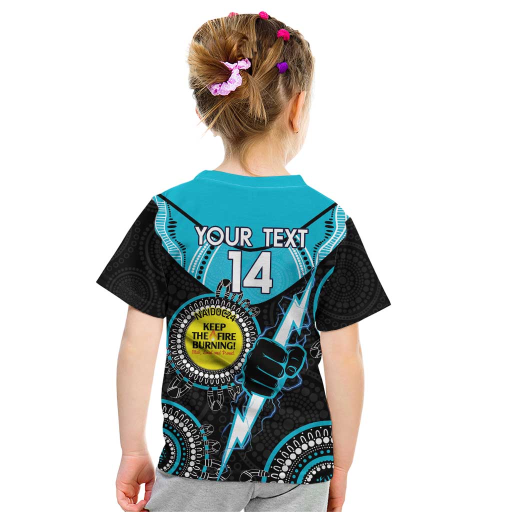 Custom AFL Power NAIDOC Week Kid T Shirt Keep The Fire Burning Indigenous Art
