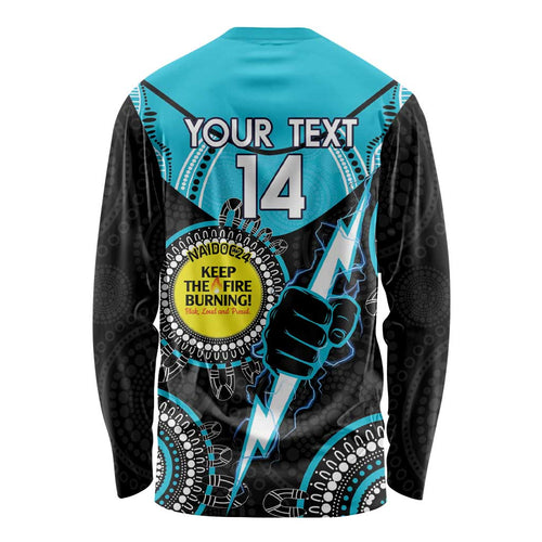 Custom AFL Power NAIDOC Week Long Sleeve Shirt Keep The Fire Burning Indigenous Art