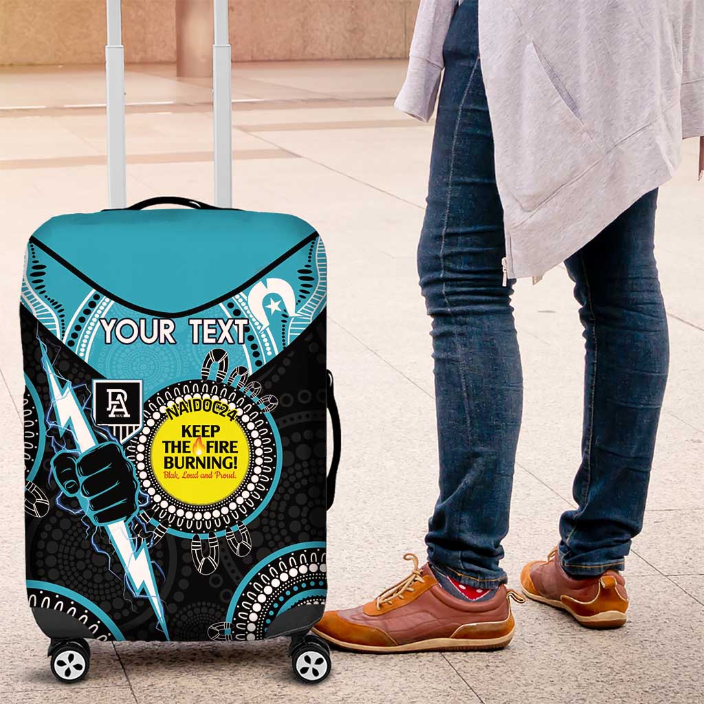 Custom AFL Power NAIDOC Week Luggage Cover Keep The Fire Burning Indigenous Art