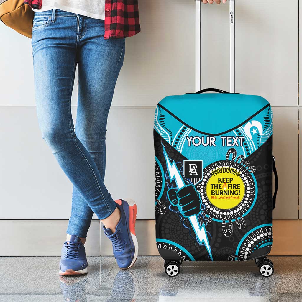 Custom AFL Power NAIDOC Week Luggage Cover Keep The Fire Burning Indigenous Art