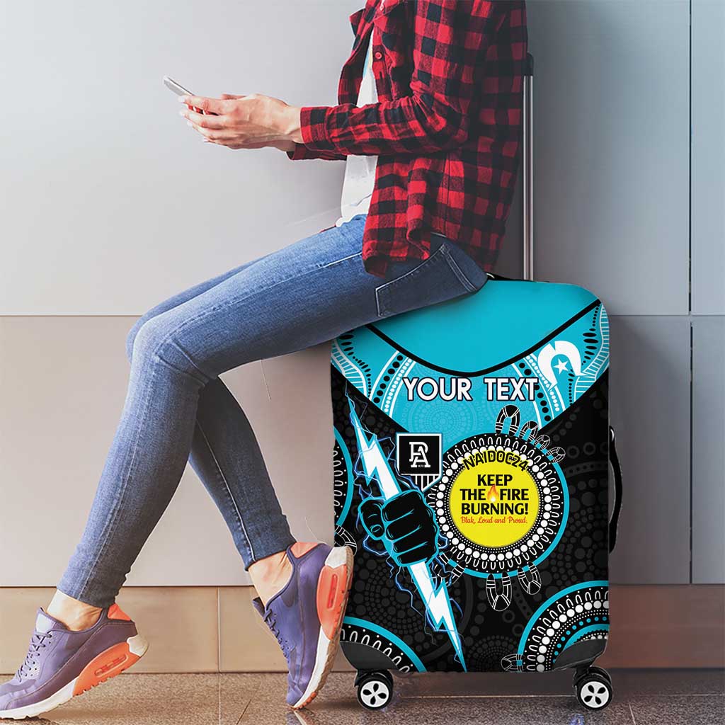 Custom AFL Power NAIDOC Week Luggage Cover Keep The Fire Burning Indigenous Art