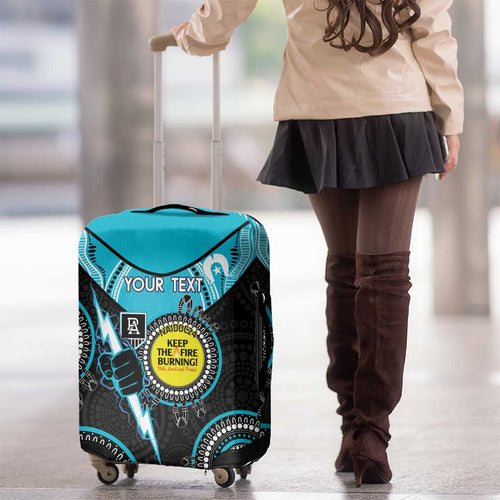 Custom AFL Power NAIDOC Week Luggage Cover Keep The Fire Burning Indigenous Art