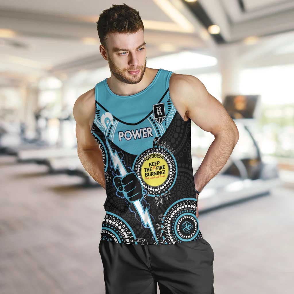 Custom AFL Power NAIDOC Week Men Tank Top Keep The Fire Burning Indigenous Art