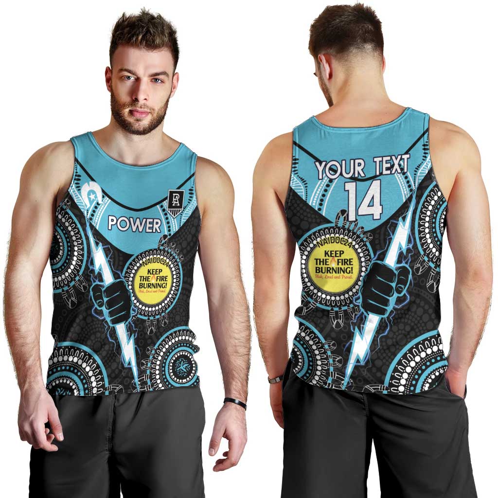 Custom AFL Power NAIDOC Week Men Tank Top Keep The Fire Burning Indigenous Art