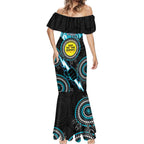 Custom AFL Power NAIDOC Week Mermaid Dress Keep The Fire Burning Indigenous Art