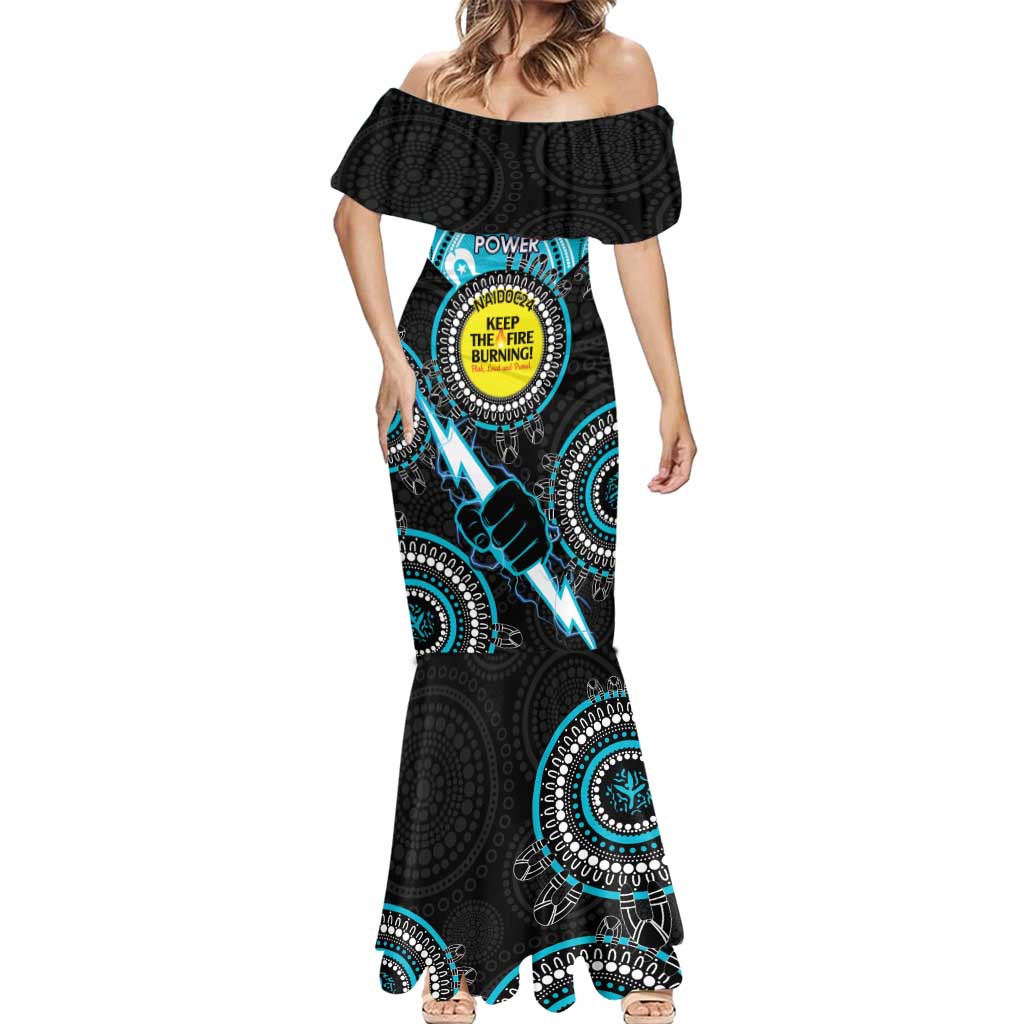 Custom AFL Power NAIDOC Week Mermaid Dress Keep The Fire Burning Indigenous Art