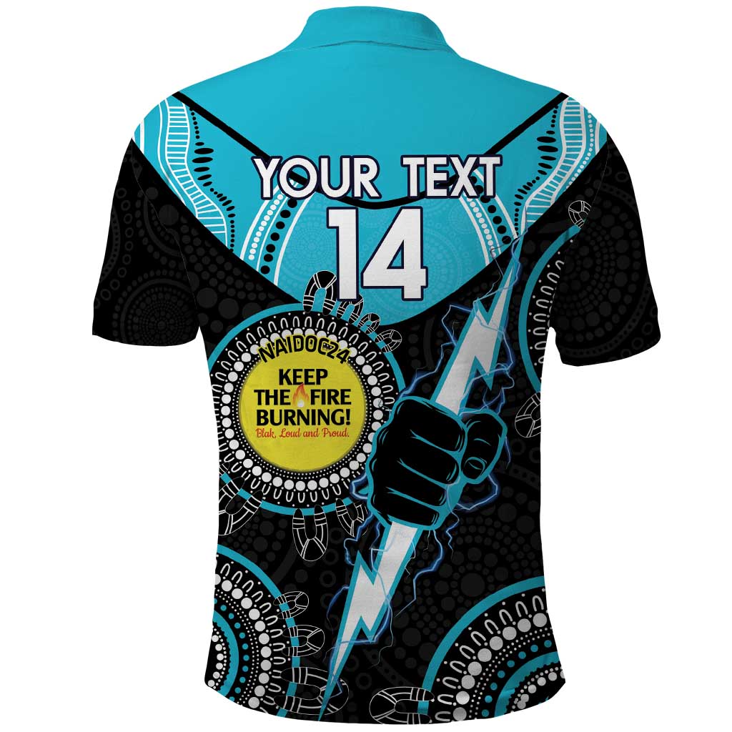 Custom AFL Power NAIDOC Week Polo Shirt Keep The Fire Burning Indigenous Art