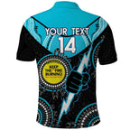 Custom AFL Power NAIDOC Week Polo Shirt Keep The Fire Burning Indigenous Art