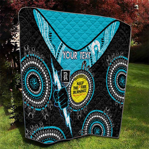 Custom AFL Power NAIDOC Week Quilt Keep The Fire Burning Indigenous Art