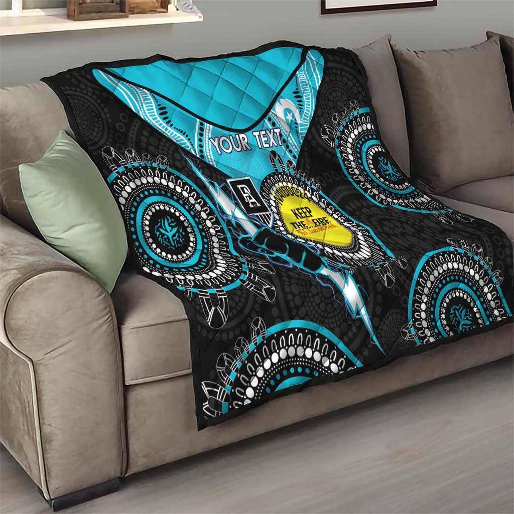 Custom AFL Power NAIDOC Week Quilt Keep The Fire Burning Indigenous Art