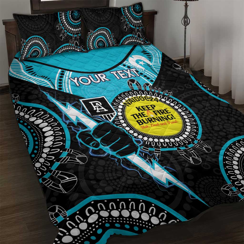 Custom AFL Power NAIDOC Week Quilt Bed Set Keep The Fire Burning Indigenous Art