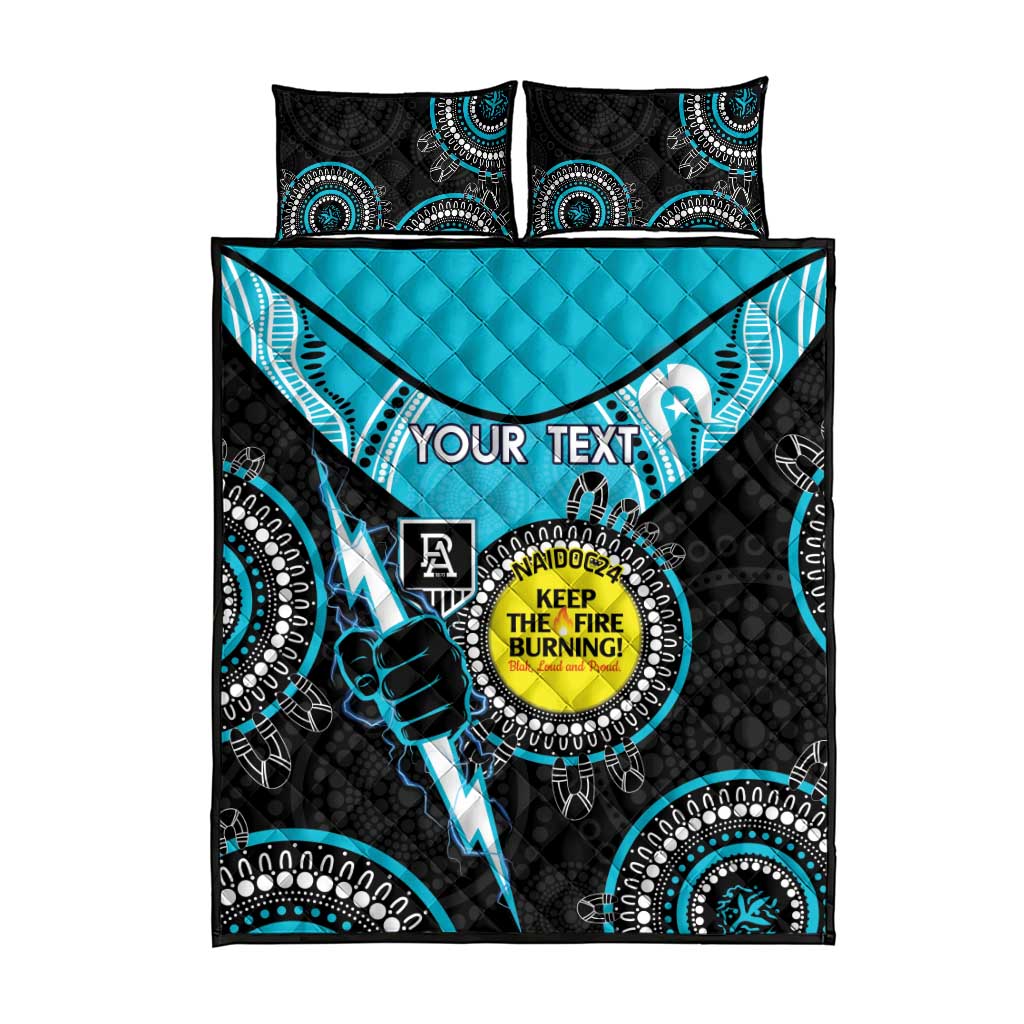 Custom AFL Power NAIDOC Week Quilt Bed Set Keep The Fire Burning Indigenous Art