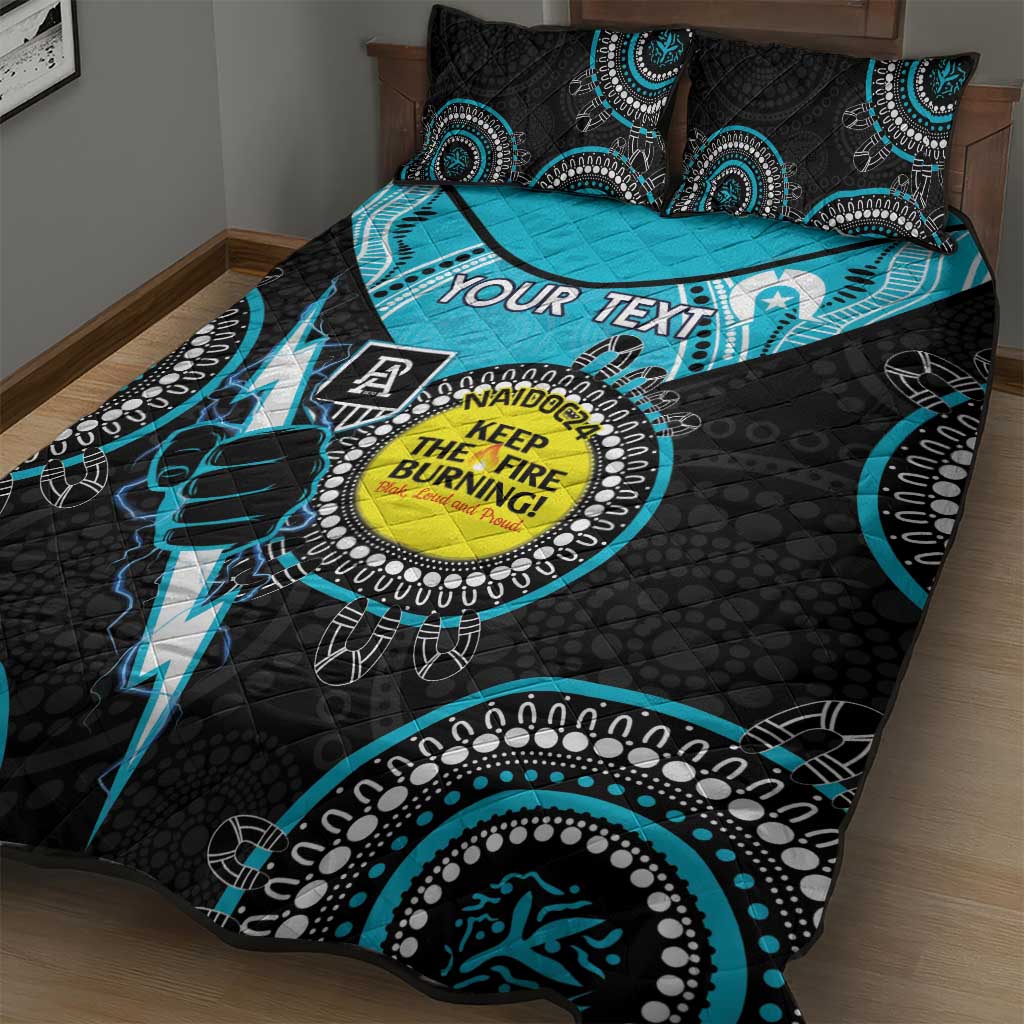 Custom AFL Power NAIDOC Week Quilt Bed Set Keep The Fire Burning Indigenous Art
