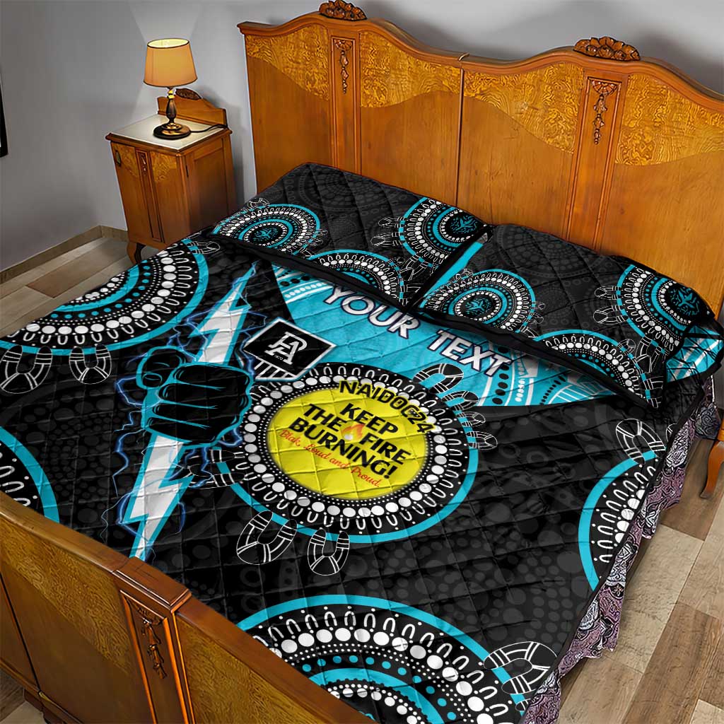 Custom AFL Power NAIDOC Week Quilt Bed Set Keep The Fire Burning Indigenous Art