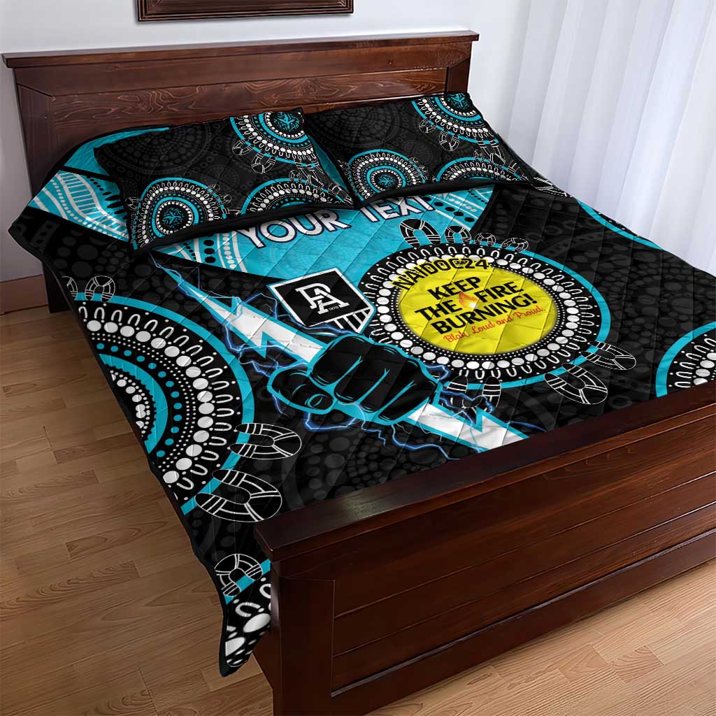 Custom AFL Power NAIDOC Week Quilt Bed Set Keep The Fire Burning Indigenous Art