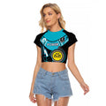 Custom AFL Power NAIDOC Week Raglan Cropped T Shirt Keep The Fire Burning Indigenous Art