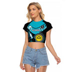 Custom AFL Power NAIDOC Week Raglan Cropped T Shirt Keep The Fire Burning Indigenous Art