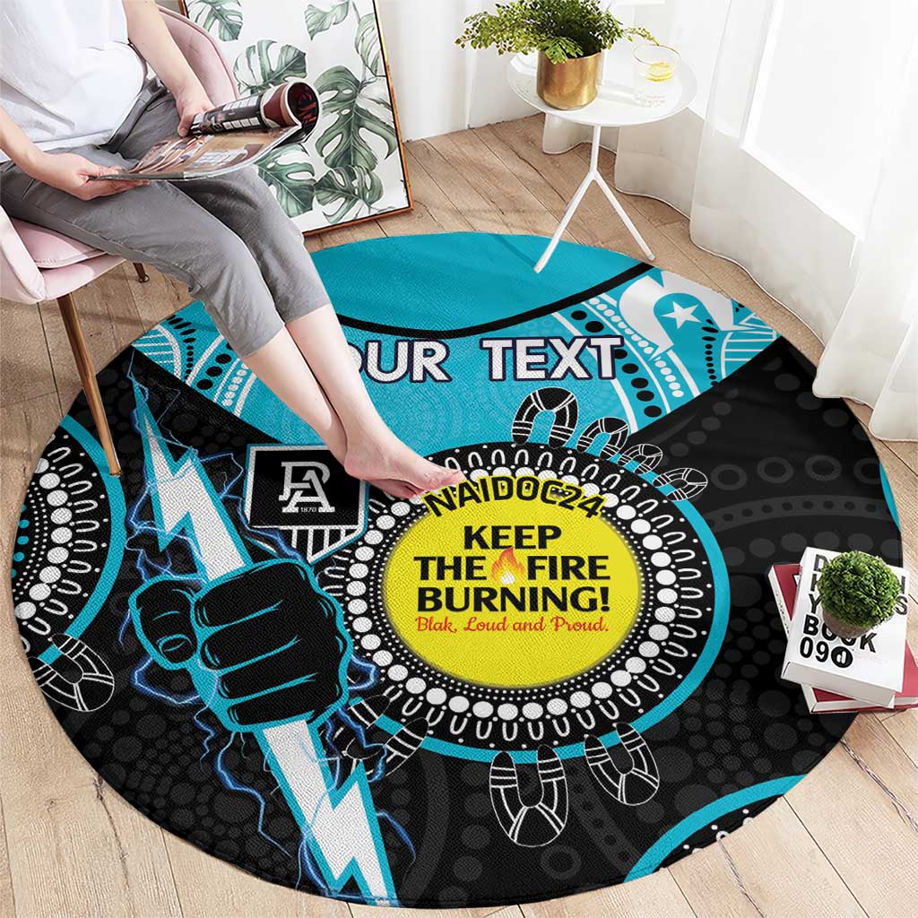 Custom AFL Power NAIDOC Week Round Carpet Keep The Fire Burning Indigenous Art