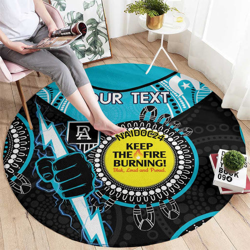 Custom AFL Power NAIDOC Week Round Carpet Keep The Fire Burning Indigenous Art