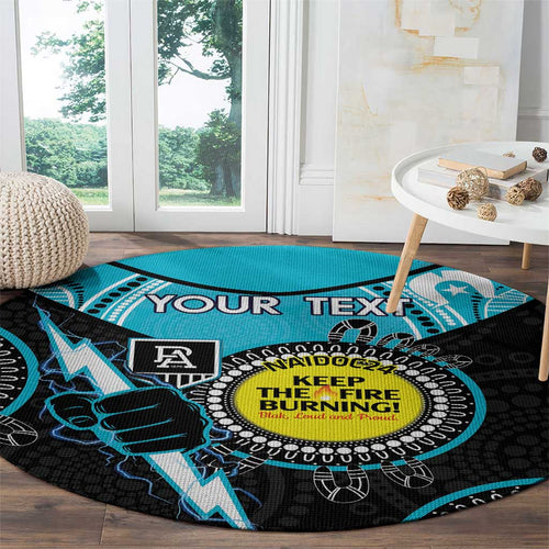 Custom AFL Power NAIDOC Week Round Carpet Keep The Fire Burning Indigenous Art