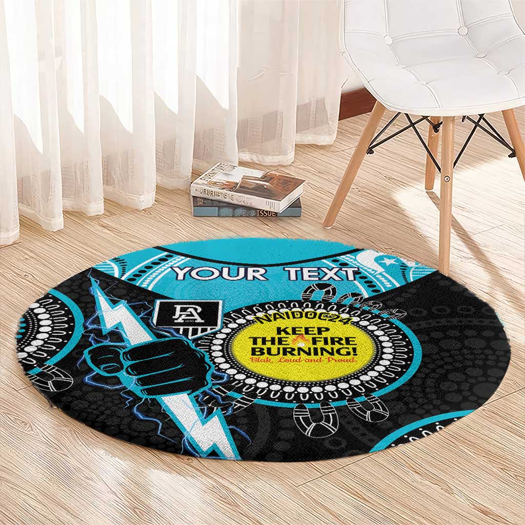 Custom AFL Power NAIDOC Week Round Carpet Keep The Fire Burning Indigenous Art