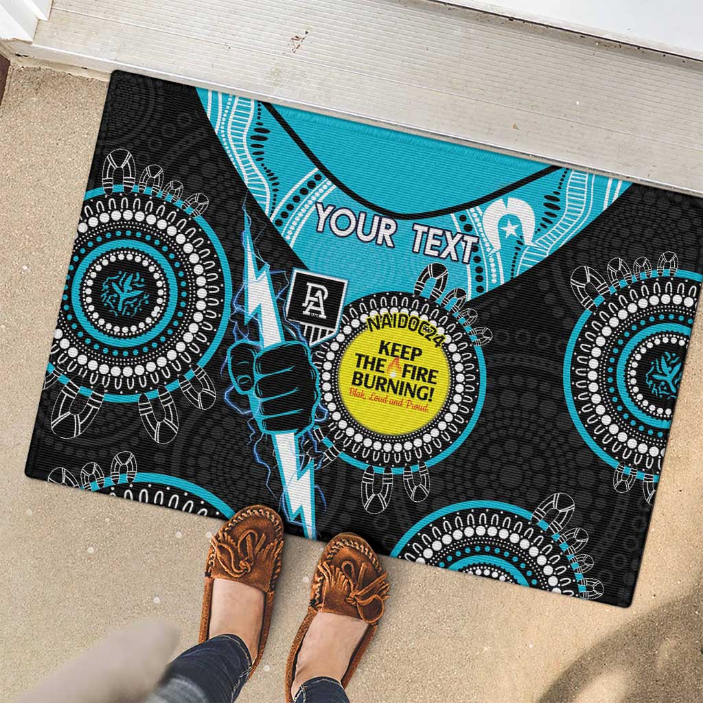 Custom AFL Power NAIDOC Week Rubber Doormat Keep The Fire Burning Indigenous Art