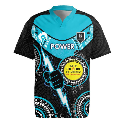 Custom AFL Power NAIDOC Week Rugby Jersey Keep The Fire Burning Indigenous Art