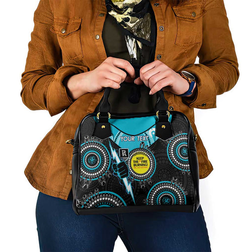 Custom AFL Power NAIDOC Week Shoulder Handbag Keep The Fire Burning Indigenous Art