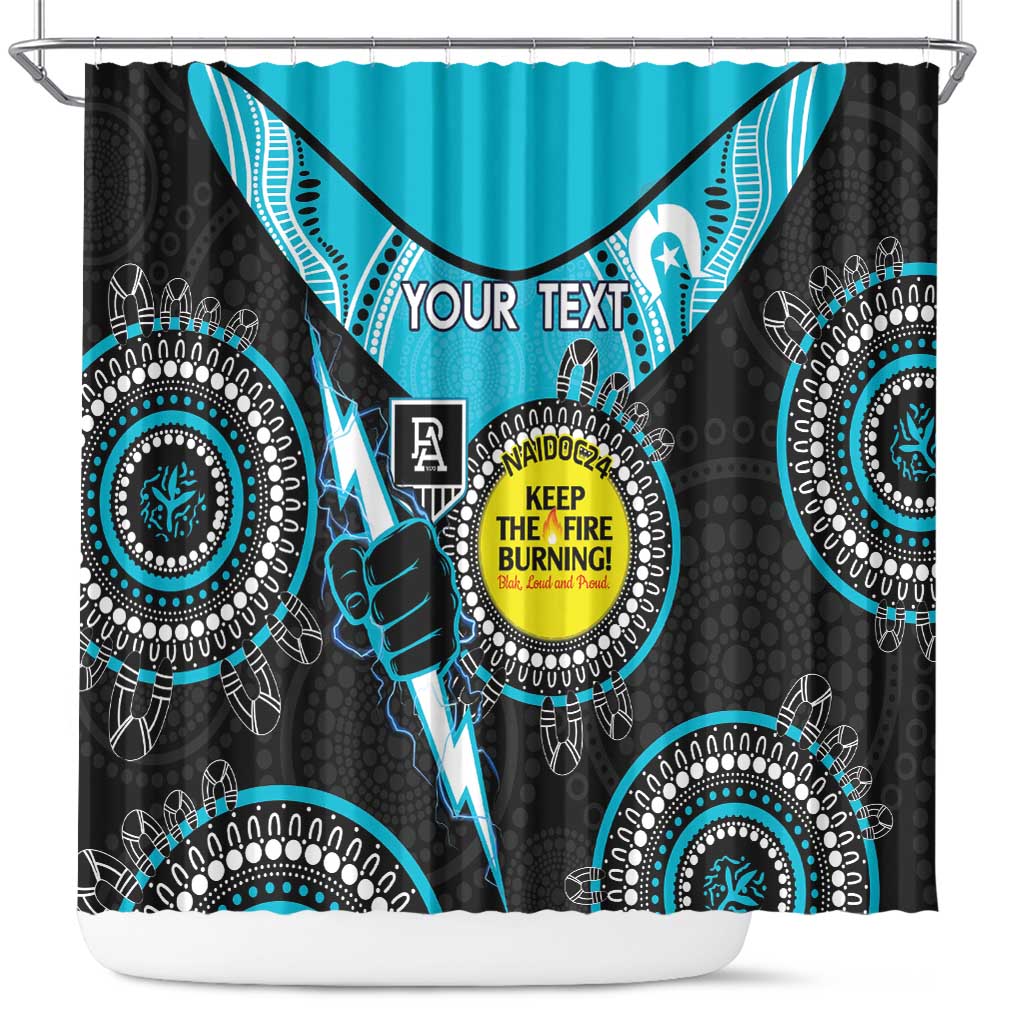 Custom AFL Power NAIDOC Week Shower Curtain Keep The Fire Burning Indigenous Art